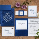 Beautiful Cobalt Blue Hindu Wedding Cards