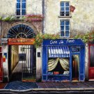 Caffee shop 24x36 in. stretched Oil Painting Canvas Art Wall Decor modern001