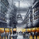 Paris 24x36 in. stretched Oil Painting Canvas Art Wall Decor modern801