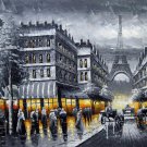 Paris 24x36 in. stretched Oil Painting Canvas Art Wall Decor modern802