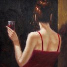Drinking 24x36 in. stretched Oil Painting Canvas Art Wall Decor modern101