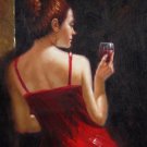 Drinking 24x36 in. stretched Oil Painting Canvas Art Wall Decor modern103