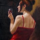 Drinking 24x36 in. stretched Oil Painting Canvas Art Wall Decor modern104
