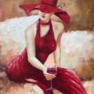 Drinking 24x36 in. stretched Oil Painting Canvas Art Wall Decor modern13D