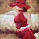 Drinking 24x36 in. stretched Oil Painting Canvas Art Wall Decor modern14D