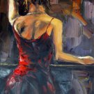 Girl 24x36 in. stretched Oil Painting Canvas Art Wall Decor modern002