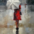 In the rain 24x36 in. stretched Oil Painting Canvas Art Wall Decor modern028