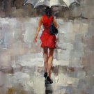 In the rain 24x36 in. stretched Oil Painting Canvas Art Wall Decor modern030
