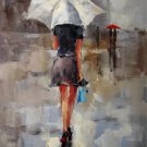 In the rain 24x36 in. stretched Oil Painting Canvas Art Wall Decor modern33D