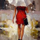 In the rain 24x36 in. stretched Oil Painting Canvas Art Wall Decor modern035