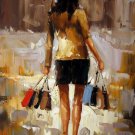 Shopping Girl 24x36 in. stretched Oil Painting Canvas Art Wall Decor modern203 Shopping Girl 24x36 in. stretched Oil Painting Canvas Art Wall Decor modern203
