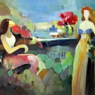 Abstarct figure 24x36 in. stretched Oil Painting Canvas Art Wall Decor modern02D