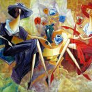 Abstarct figure 24x36 in. stretched Oil Painting Canvas Art Wall Decor modern04D