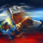 Football 24x36 in. stretched Oil Painting Canvas Art Wall Decor modern001