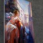 Girl at Waterside 24x36 in. stretched Oil Painting Canvas Art Wall Decor modern001