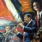 Musician 24x36 in. stretched Oil Painting Canvas Art Wall Decor modern001