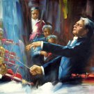 Musician 24x36 in. stretched Oil Painting Canvas Art Wall Decor modern002
