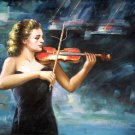 Musician 24x36 in. stretched Oil Painting Canvas Art Wall Decor modern003
