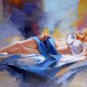 Sleeping 24x36 in. stretched Oil Painting Canvas Art Wall Decor modern003