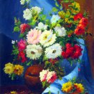 Vase Flower 24x36 in. stretched Oil Painting Canvas Art Wall Decor modern500