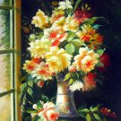 Vase Flower 24x36 in. stretched Oil Painting Canvas Art Wall Decor modern504