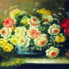 Vase Flower 24x36 in. stretched Oil Painting Canvas Art Wall Decor modern505