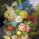Vase Flower 24x36 in. stretched Oil Painting Canvas Art Wall Decor modern509