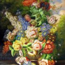 Vase Flower 24x36 in. stretched Oil Painting Canvas Art Wall Decor modern511