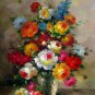 Vase Flower 24x36 in. stretched Oil Painting Canvas Art Wall Decor modern521