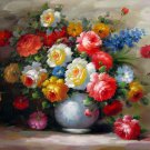 Vase Flower 24x36 in. stretched Oil Painting Canvas Art Wall Decor modern522