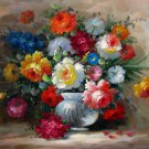 Vase Flower 24x36 in. stretched Oil Painting Canvas Art Wall Decor modern523