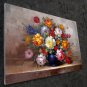 Vase Flower 24x36 in. stretched Oil Painting Canvas Art Wall Decor modern527
