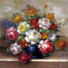 Vase Flower 24x36 in. stretched Oil Painting Canvas Art Wall Decor modern528