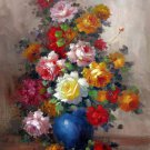 Vase Flower 24x36 in. stretched Oil Painting Canvas Art Wall Decor modern529
