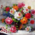 Vase Flower 24x36 in. stretched Oil Painting Canvas Art Wall Decor modern530