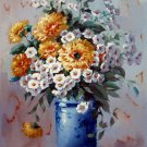 Vase Flower 24x36 in. stretched Oil Painting Canvas Art Wall Decor modern534