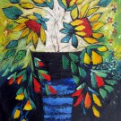 Vase Flower 24x36 in. stretched Oil Painting Canvas Art Wall Decor modern538