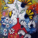 Vase Flower 24x36 in. stretched Oil Painting Canvas Art Wall Decor modern539