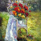 Flower on chair 24x36 in. stretched Oil Painting Canvas Art Wall Decor modern001
