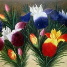Orchid 24x36 in. stretched Oil Painting Canvas Art Wall Decor modern008