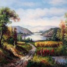 Lakeview 24x36 in. stretched Oil Painting Canvas Art Wall Decor modern008