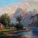 Lakeview 24x36 in. stretched Oil Painting Canvas Art Wall Decor modern014
