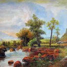 Lakeview 24x36 in. stretched Oil Painting Canvas Art Wall Decor modern016