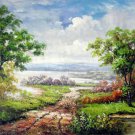 Lakeview 24x36 in. stretched Oil Painting Canvas Art Wall Decor modern017