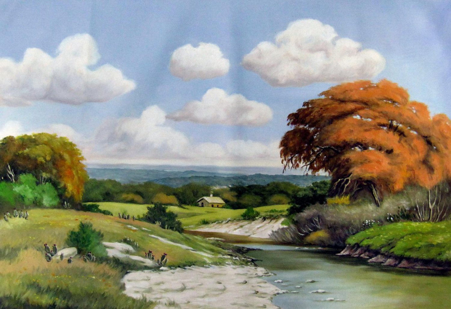 Country 24x36 in. stretched Oil Painting Canvas Art Wall Decor modern515