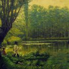 Fishing 24x36 in. stretched Oil Painting Canvas Art Wall Decor modern001 Fishing 24x36 in. stretched Oil Painting Canvas Art Wall Decor modern001