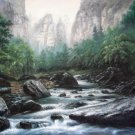 Stream 24x36 in. stretched Oil Painting Canvas Art Wall Decor modern001