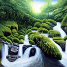 Stream 24x36 in. stretched Oil Painting Canvas Art Wall Decor modern004