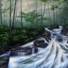 Stream 24x36 in. stretched Oil Painting Canvas Art Wall Decor modern005