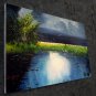 Waterside 24x36 in. stretched Oil Painting Canvas Art Wall Decor modern202